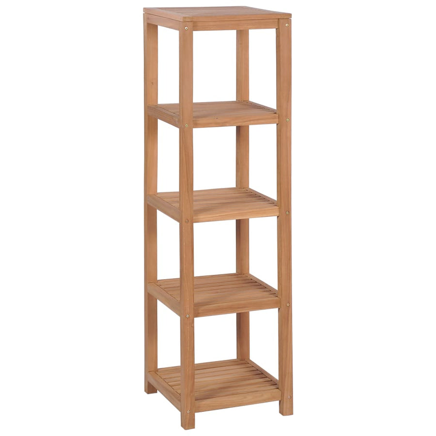 Raft Depozitare Baie, 4 Niveluri, 42X42X165 Cm, Lemn Tec Masiv