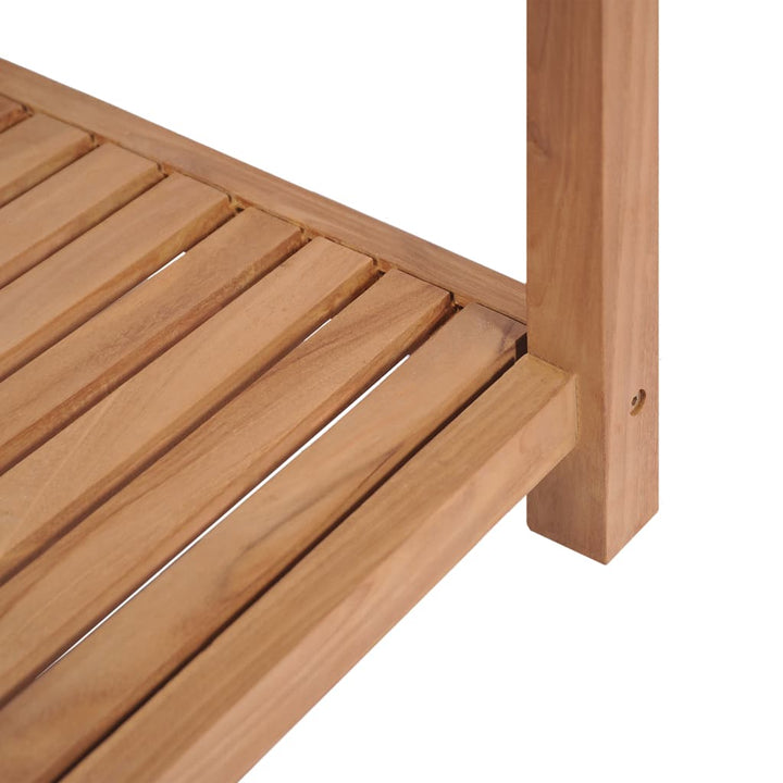 Raft Depozitare Baie, 4 Niveluri, 42X42X165 Cm, Lemn Tec Masiv