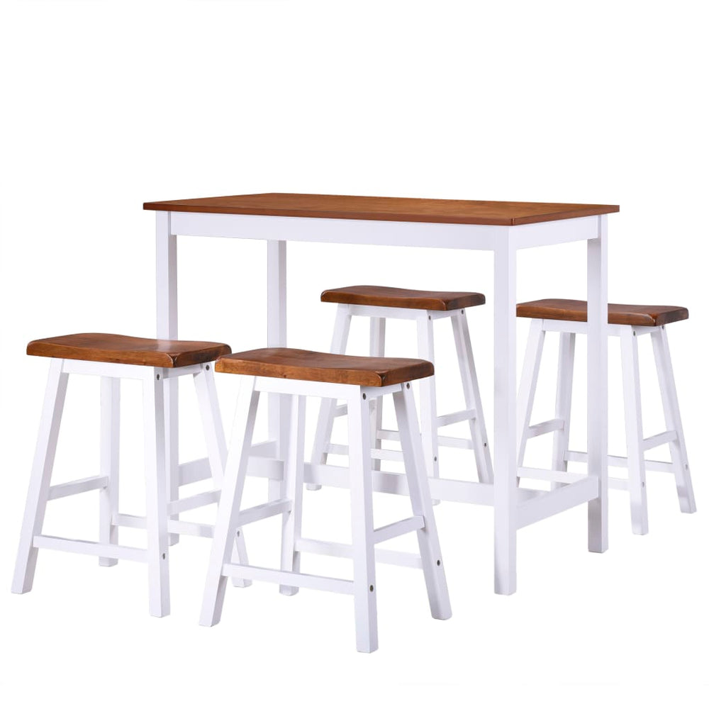 Set Masă Și Scaune De Bar, 5 Piese, Lemn Masiv