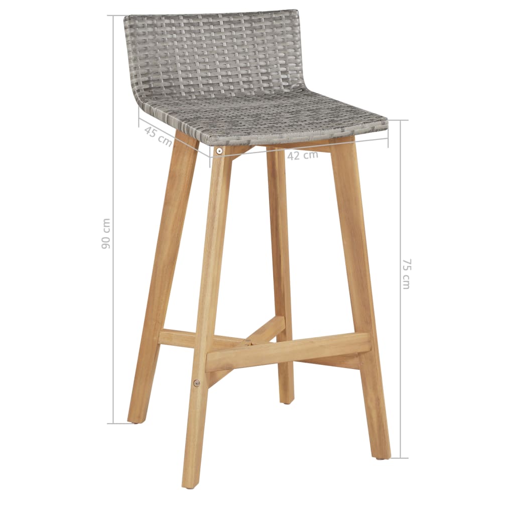 Set Mobilier Bar, 3 Piese, Lemn Masiv De Acacia