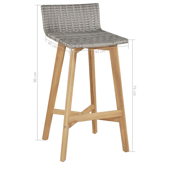 Set Mobilier Bar, 3 Piese, Lemn Masiv De Acacia