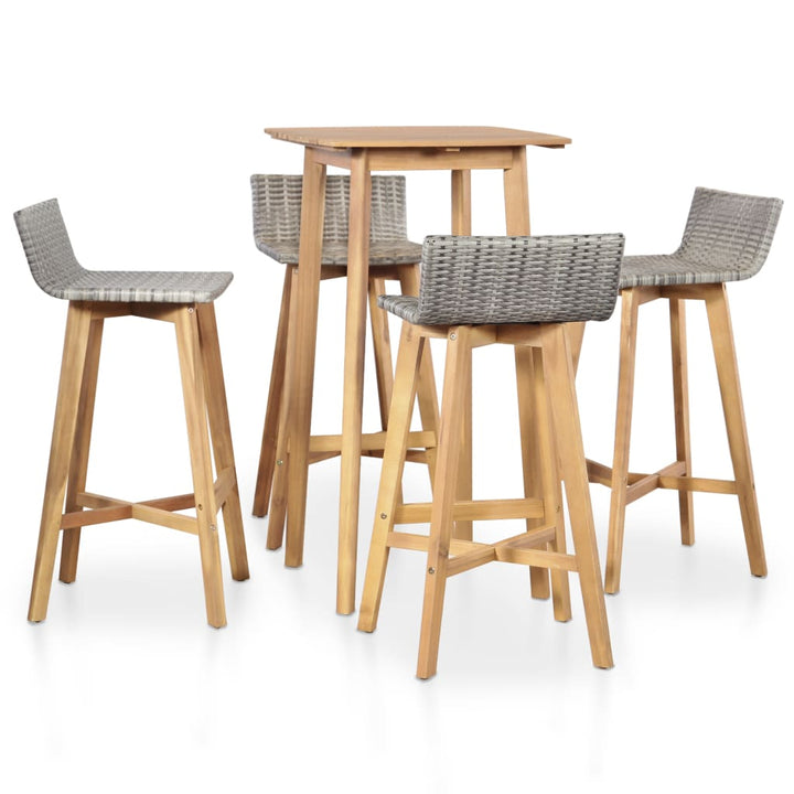 Set Mobilier Bar, 3 Piese, Lemn Masiv De Acacia