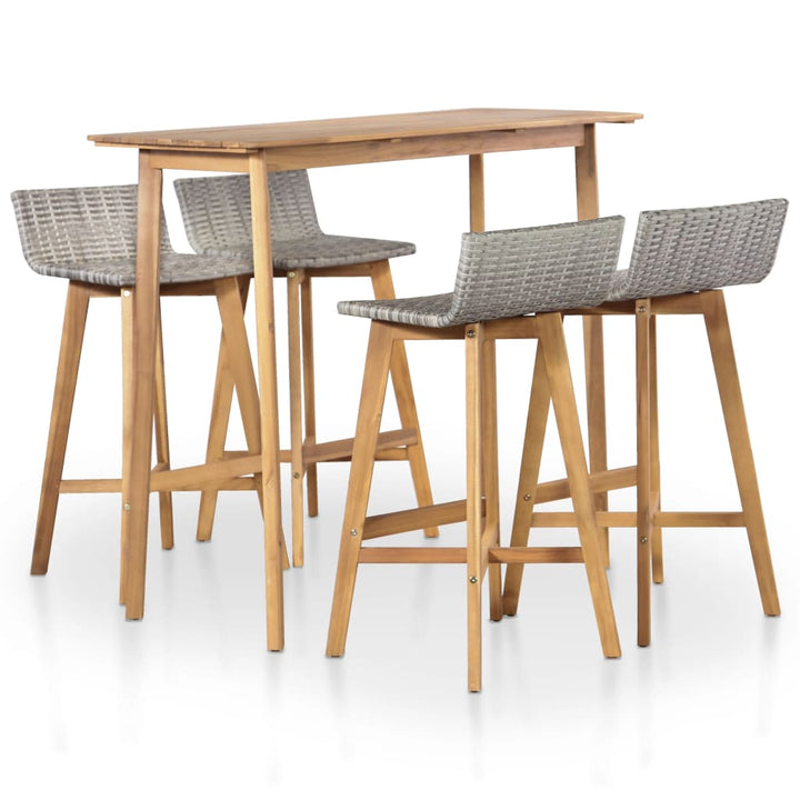 Set Mobilier De Exterior, 5 Piese, Lemn Masiv De Acacia