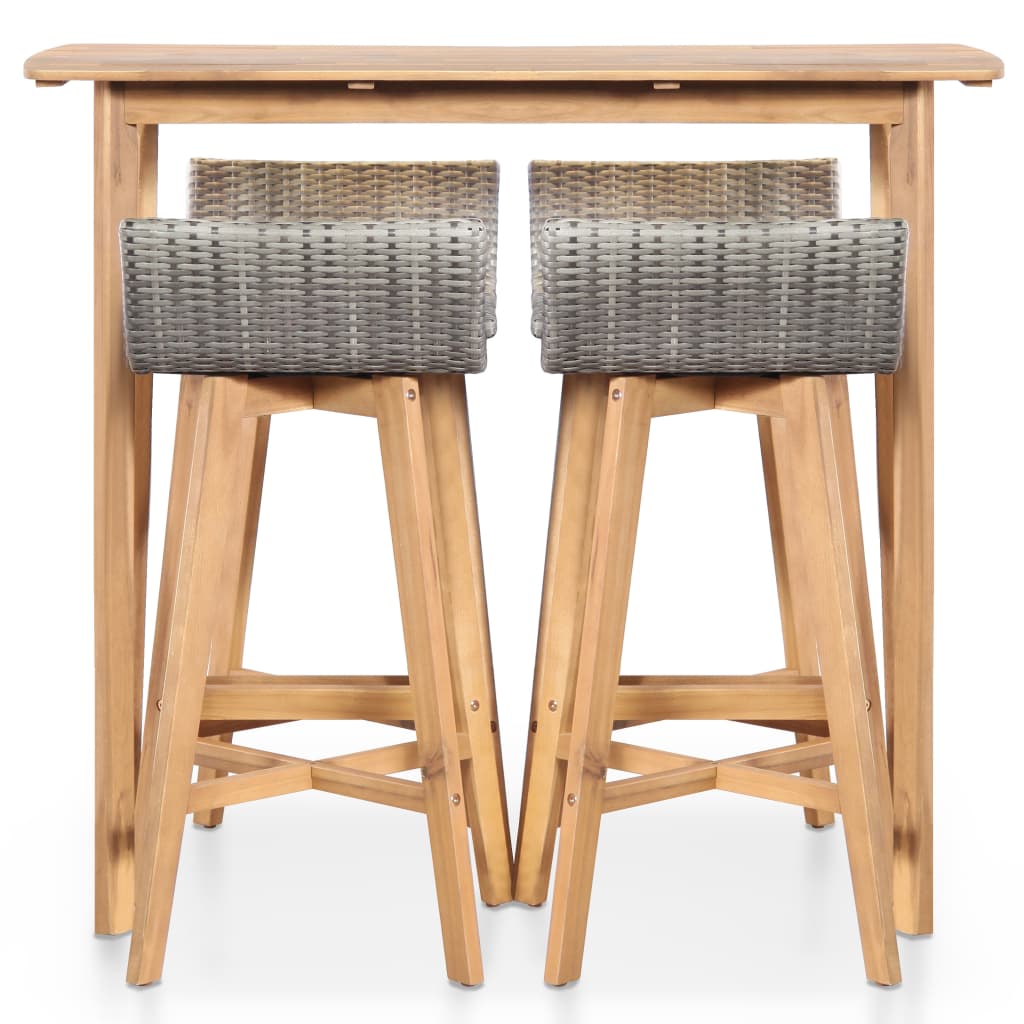 Set Mobilier De Exterior, 5 Piese, Lemn Masiv De Acacia