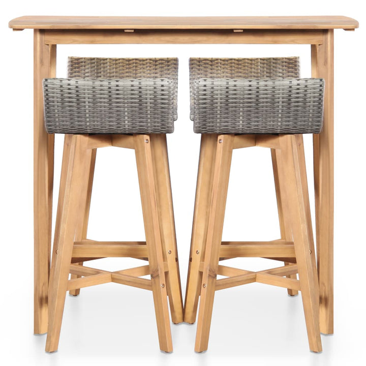 Set Mobilier De Exterior, 5 Piese, Lemn Masiv De Acacia