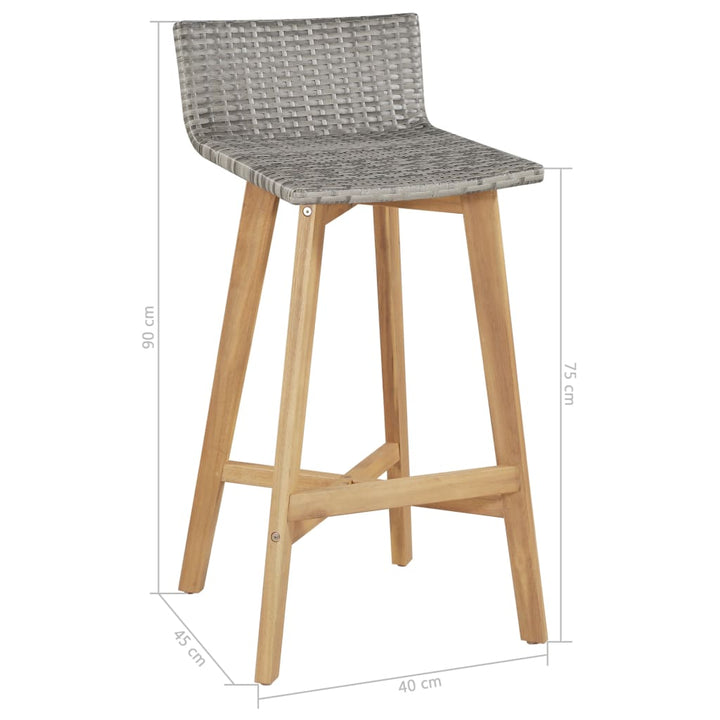 Scaune De Bar, 2 Buc., Lemn Masiv De Acacia
