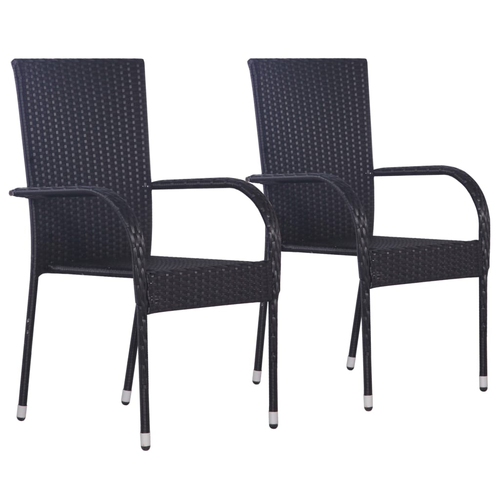 Scaune De Exterior, Stivuibile, 2 Buc., Poliratan,