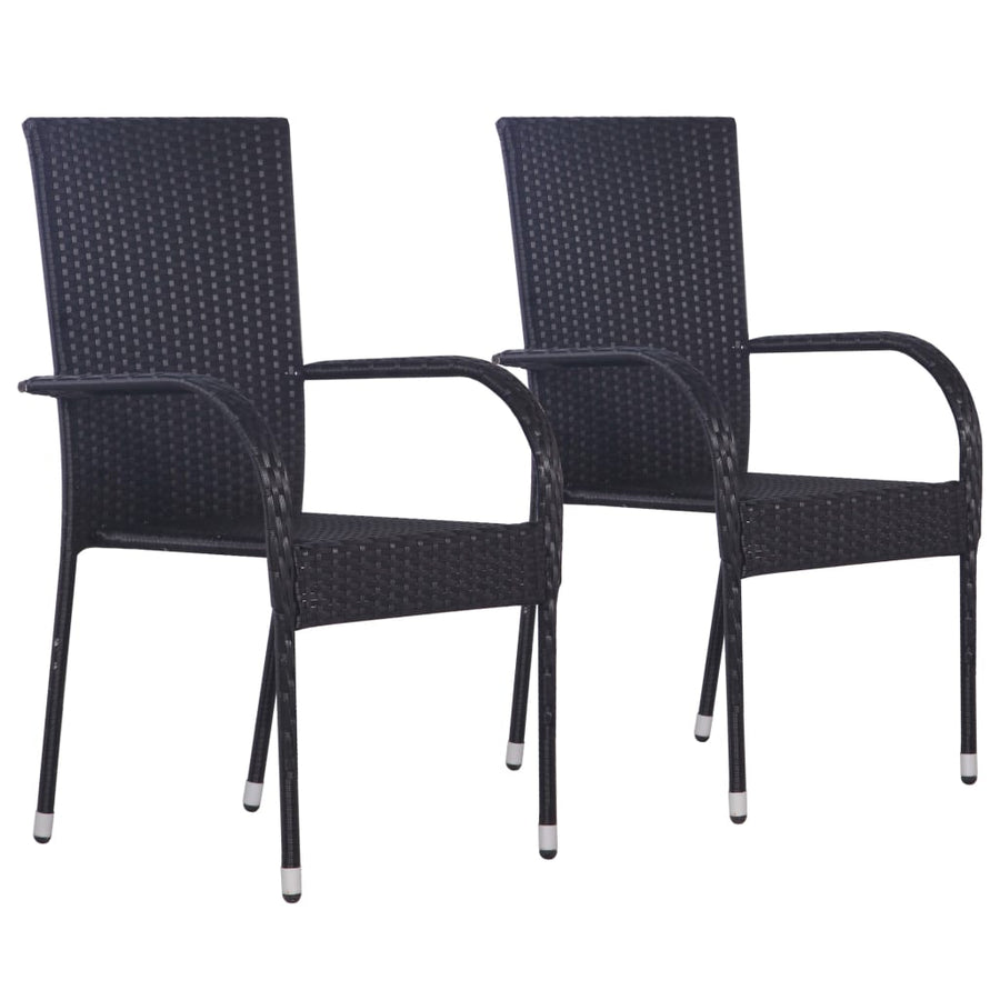 Scaune De Exterior, Stivuibile, 2 Buc., Poliratan,