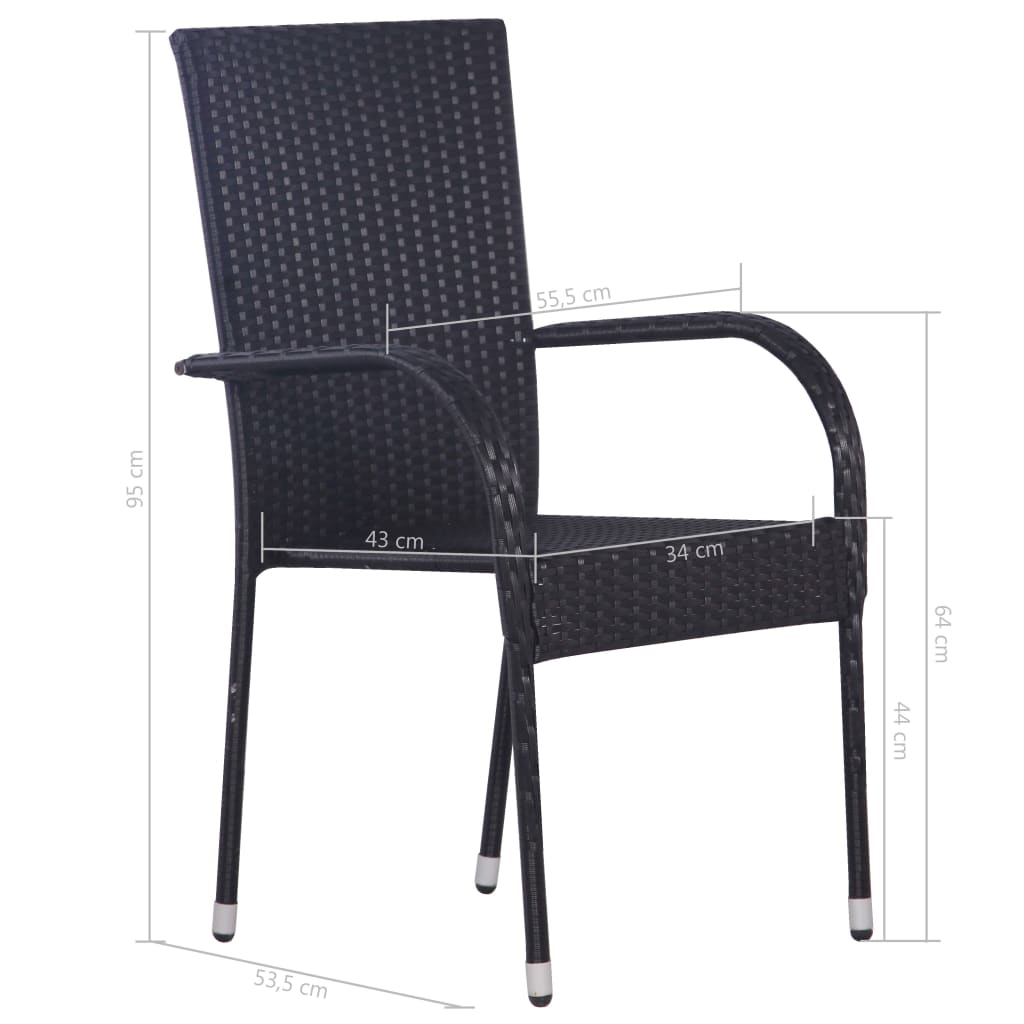 Scaune De Exterior, Stivuibile, 2 Buc., Poliratan,