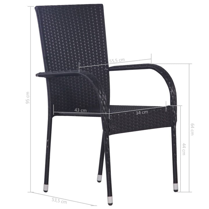 Scaune De Exterior, Stivuibile, 2 Buc., Poliratan,
