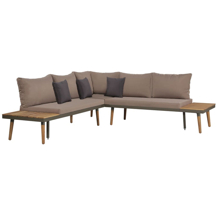 Set Mobilier Grădină Cu Perne, 4 Piese, Maro, Lemn Acacia