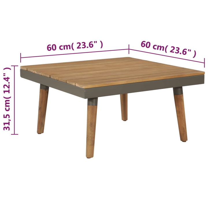 Set Mobilier Grădină Cu Perne, 4 Piese, Maro, Lemn Acacia