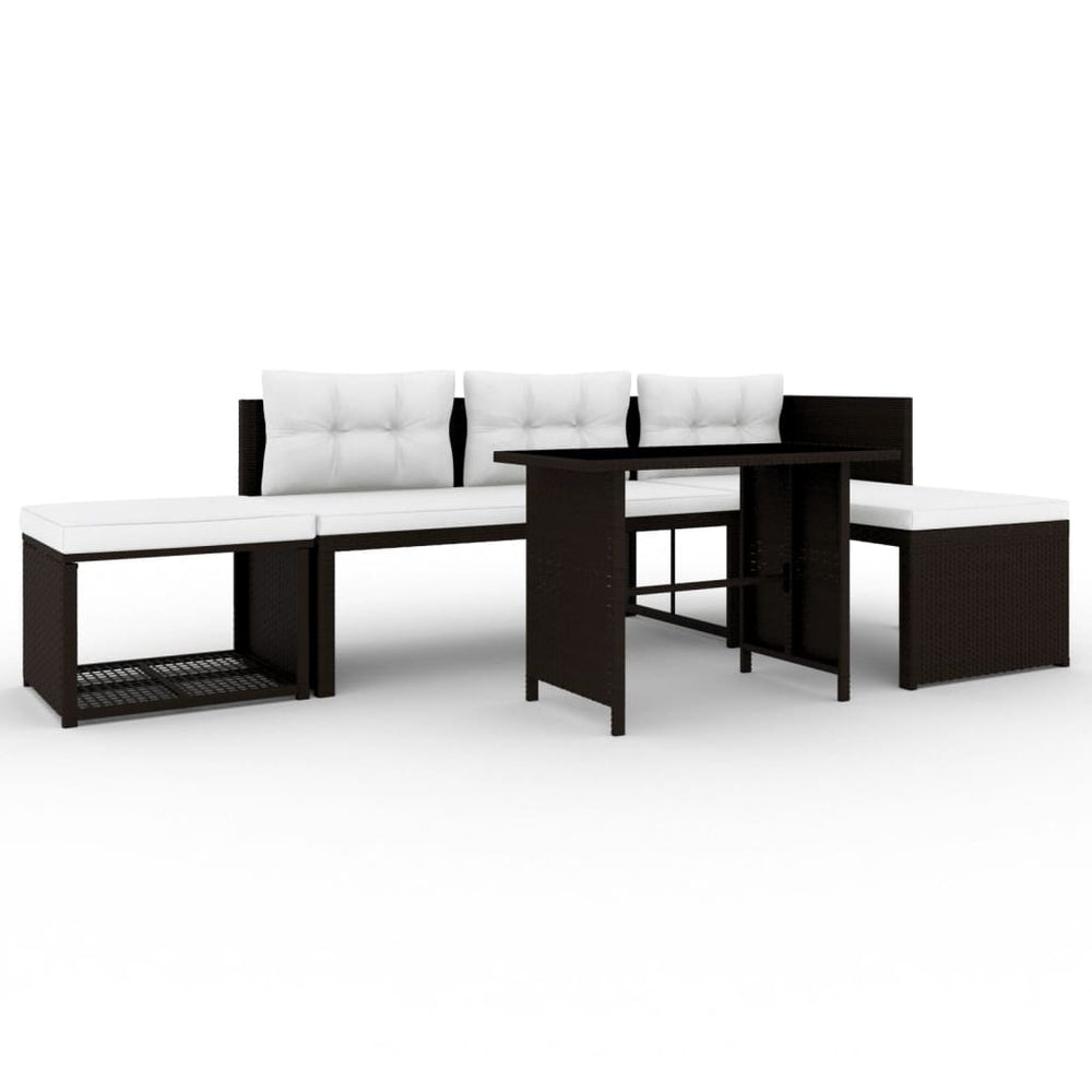 Set Mobilier De Grădină, 4 Piese, , Poliratan