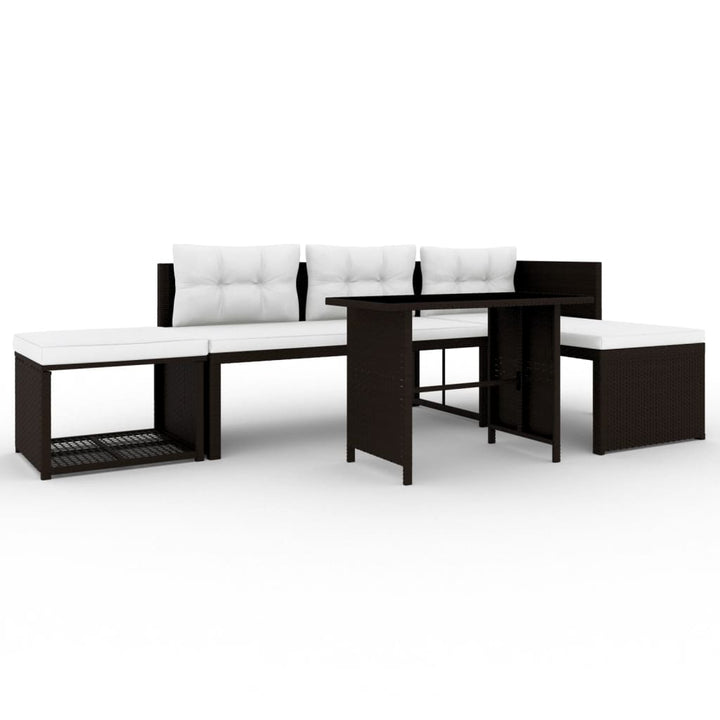 Set Mobilier De Grădină, 4 Piese, , Poliratan