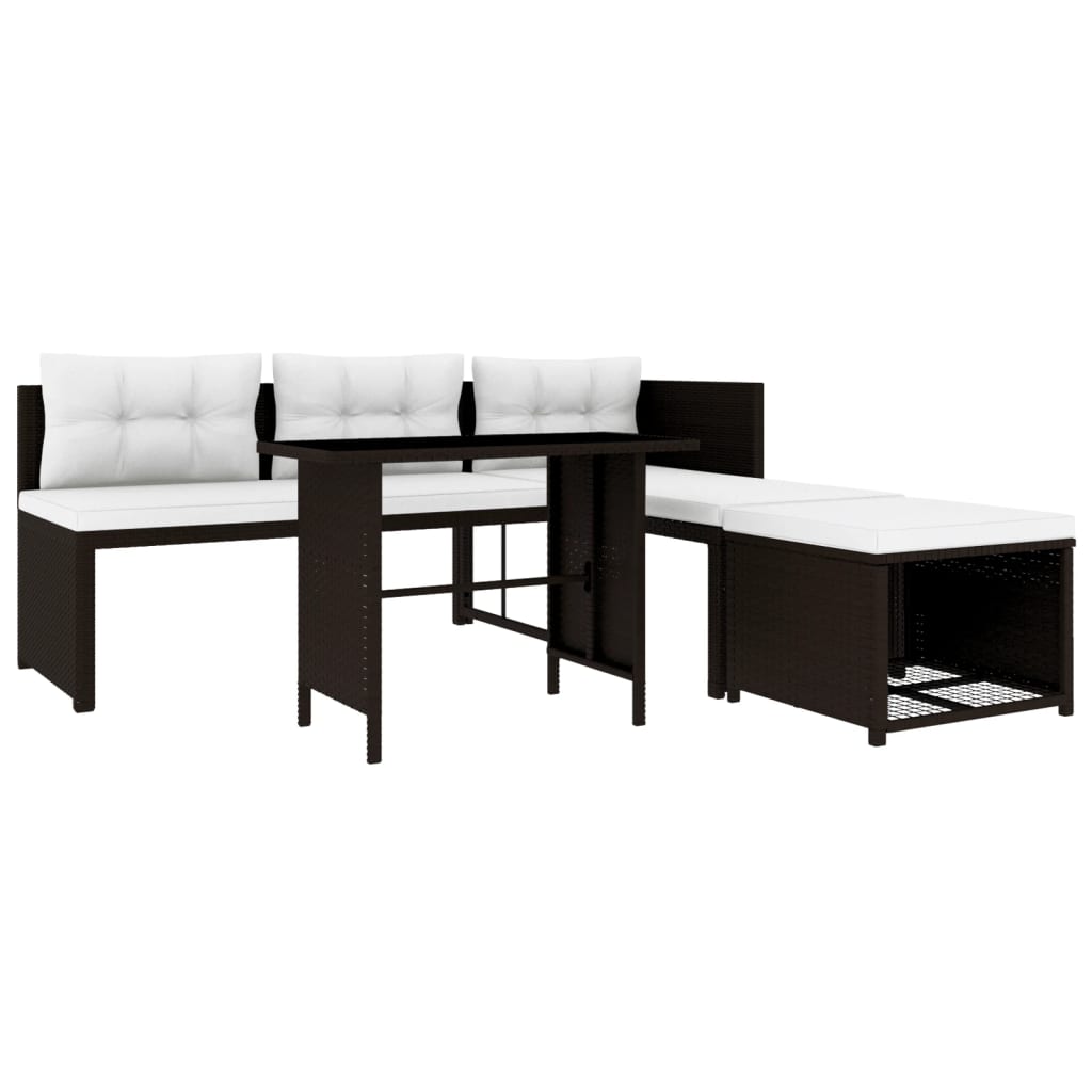 Set Mobilier De Grădină, 4 Piese, , Poliratan