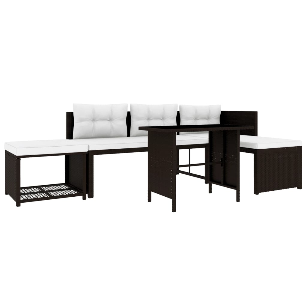 Set Mobilier De Grădină, 4 Piese, , Poliratan