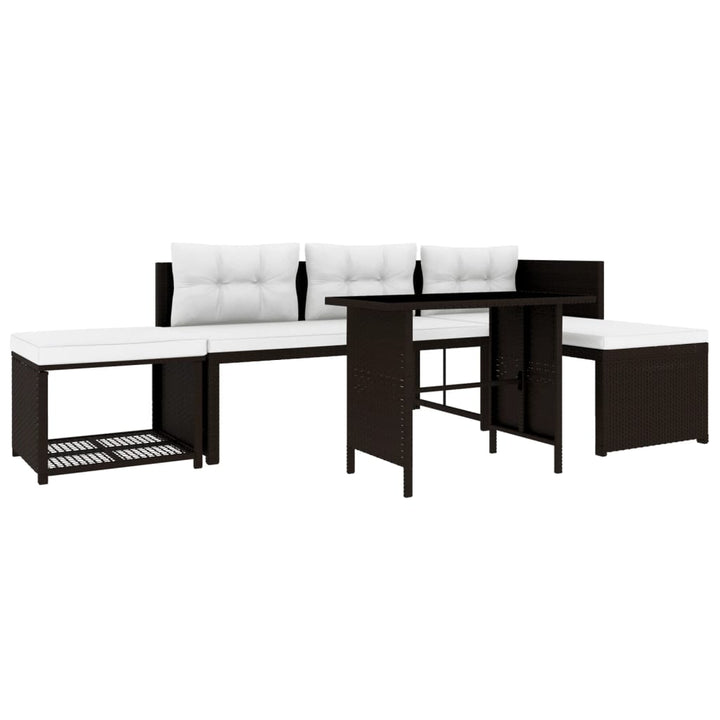 Set Mobilier De Grădină, 4 Piese, , Poliratan