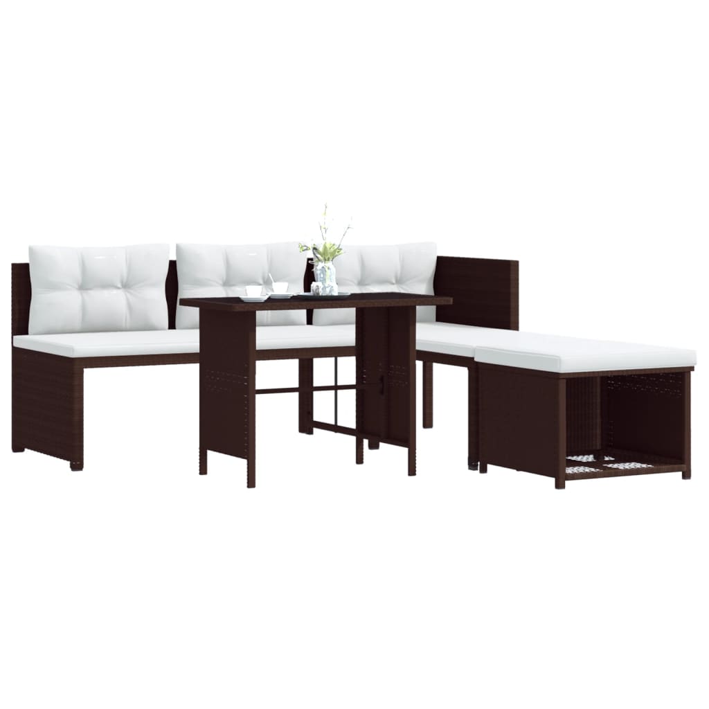 Set Mobilier De Grădină, 4 Piese, , Poliratan