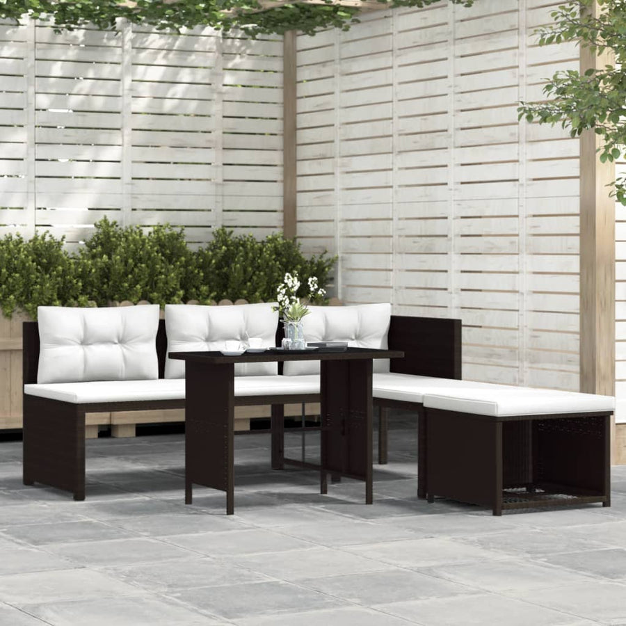Set Mobilier De Grădină, 4 Piese, , Poliratan