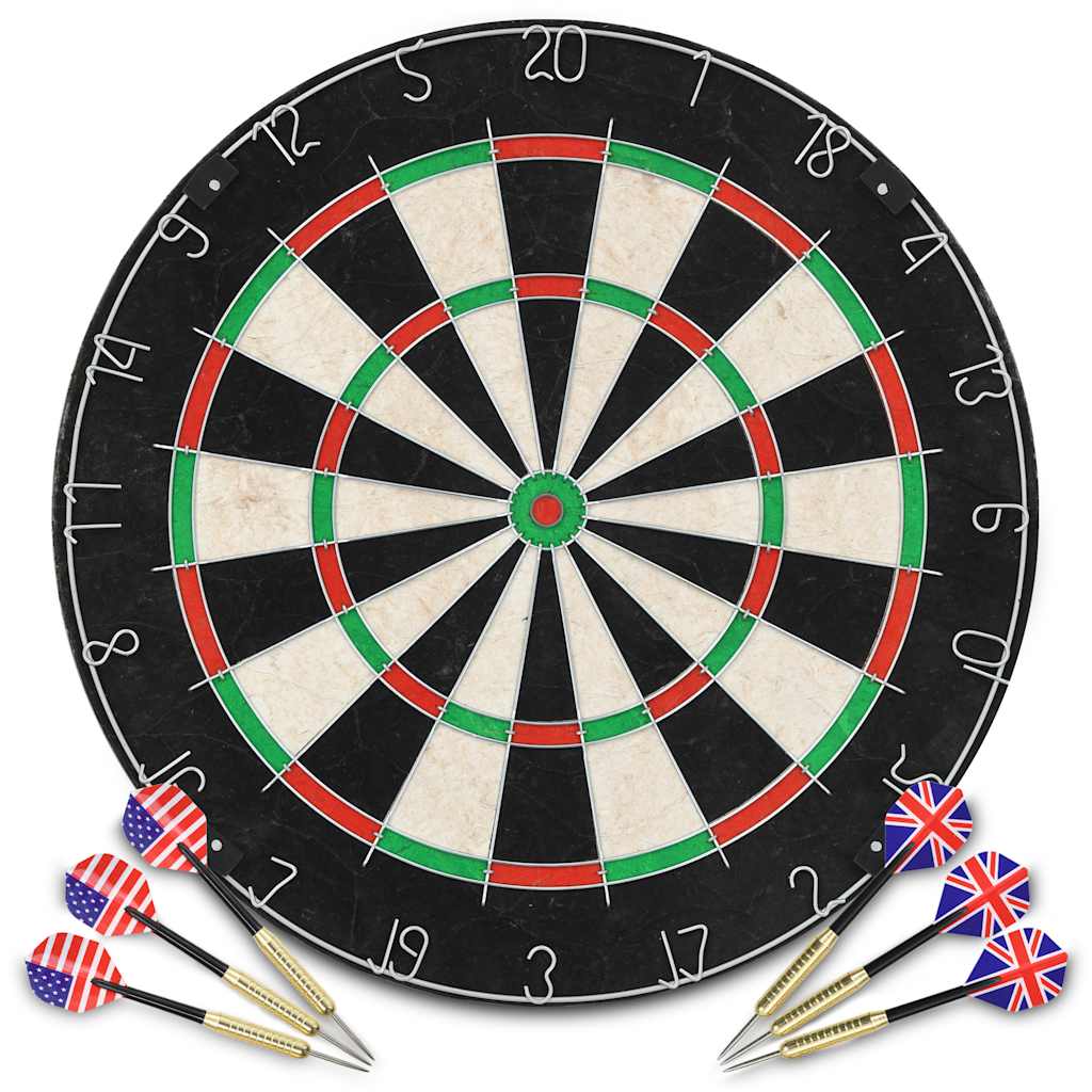 Placă De Darts Profesională Din Sisal, Cu 6 Săgeți Și Bordură