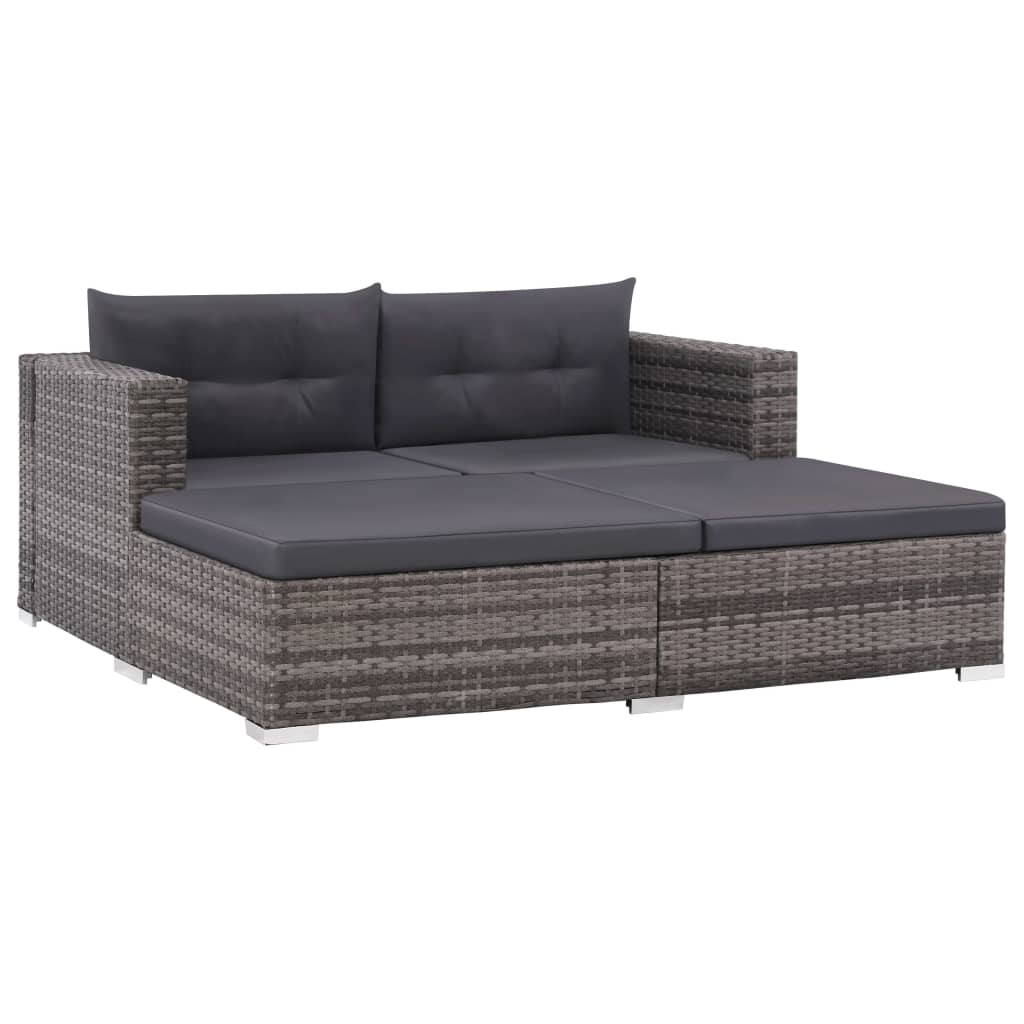 Set Mobilier De Grădină Cu Perne, 3 Piese, , Poliratan
