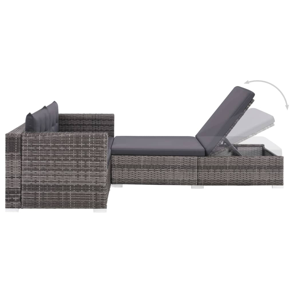 Set Mobilier De Grădină Cu Perne, 3 Piese, , Poliratan