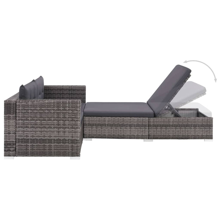 Set Mobilier De Grădină Cu Perne, 3 Piese, , Poliratan