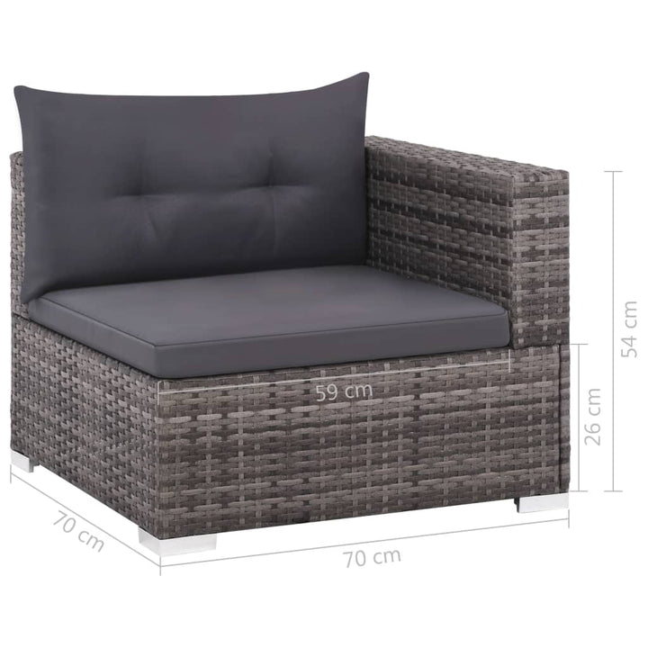 Set Mobilier De Grădină Cu Perne, 3 Piese, , Poliratan