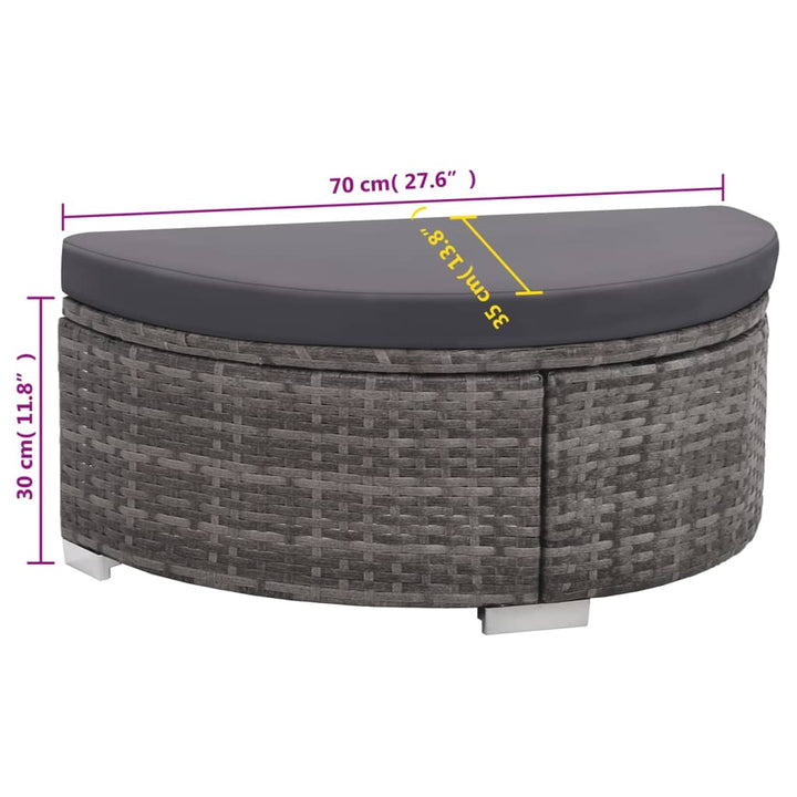 Set Mobilier De Grădină Cu Perne, 8 Piese, Gri, Poliratan