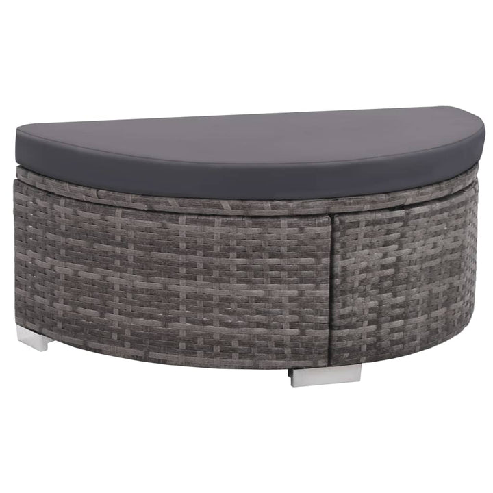 Set Mobilier De Grădină Cu Perne, 8 Piese, Gri, Poliratan