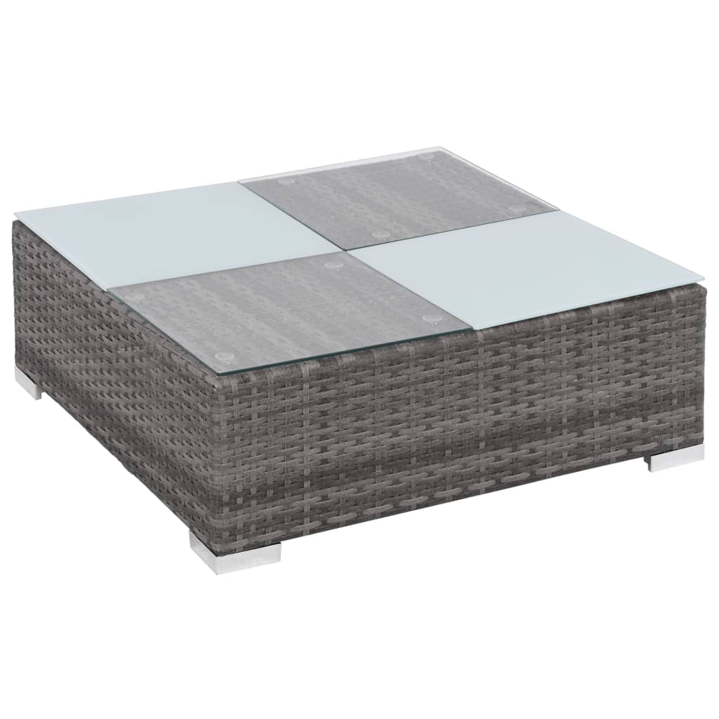 Set Mobilier De Grădină Cu Perne, 8 Piese, Gri, Poliratan