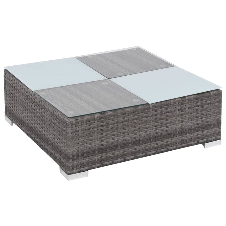 Set Mobilier De Grădină Cu Perne, 8 Piese, Gri, Poliratan