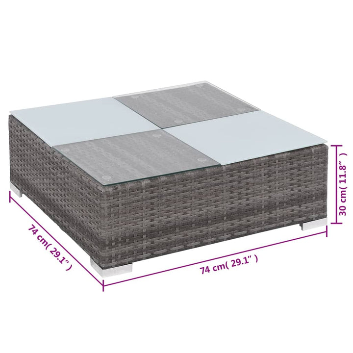 Set Mobilier De Grădină Cu Perne, 8 Piese, Gri, Poliratan