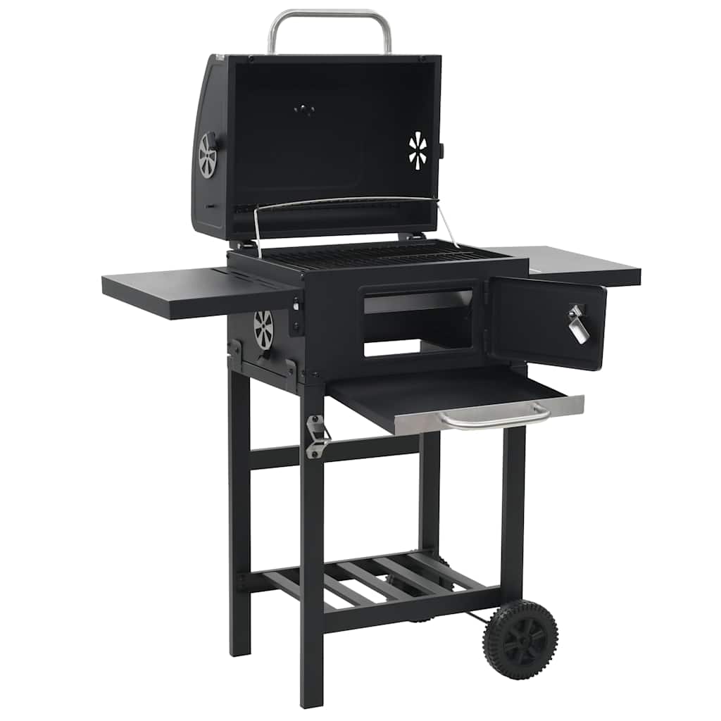 Grătar Barbecue Cu Cărbuni, Raft Inferior, Negru