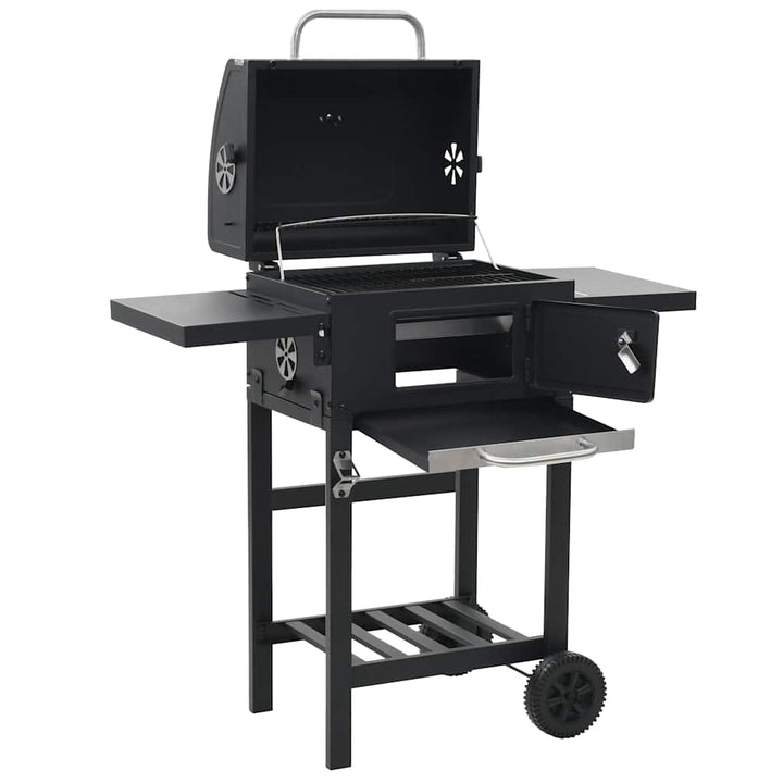 Grătar Barbecue Cu Cărbuni, Raft Inferior, Negru