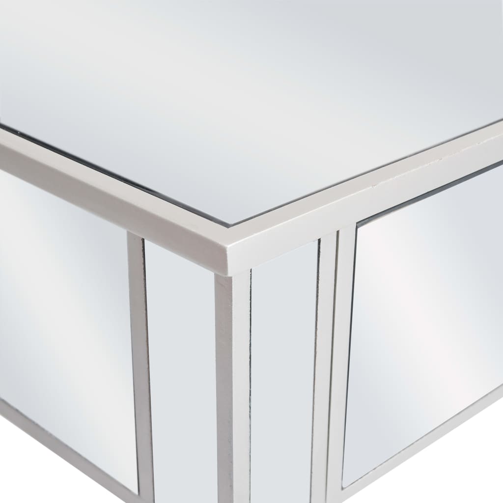 Masă Consolă Tip Oglindă, Mdf Și Sticlă, 106,5 X 38 X 76,5 Cm