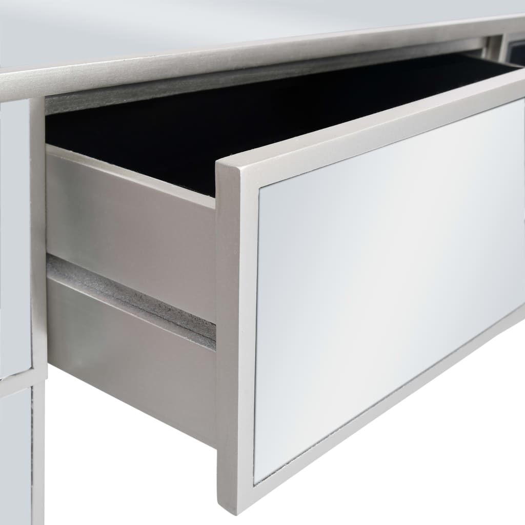 Masă Consolă Tip Oglindă, Mdf Și Sticlă, 106,5 X 38 X 76,5 Cm