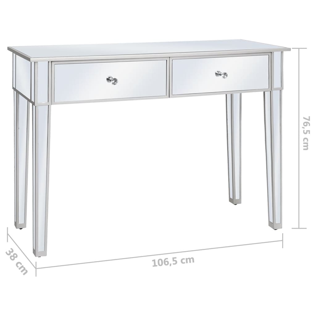 Masă Consolă Tip Oglindă, Mdf Și Sticlă, 106,5 X 38 X 76,5 Cm