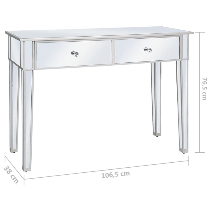 Masă Consolă Tip Oglindă, Mdf Și Sticlă, 106,5 X 38 X 76,5 Cm