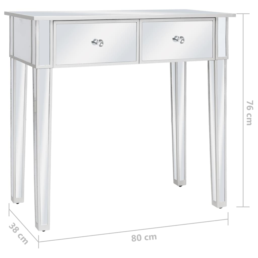 Masă De Toaletă Tip Oglindă Cu Scaun, Mdf Și Sticlă
