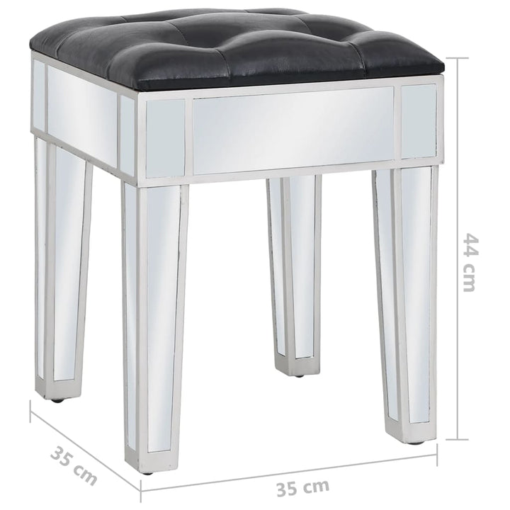 Masă De Toaletă Tip Oglindă Cu Scaun, Mdf Și Sticlă