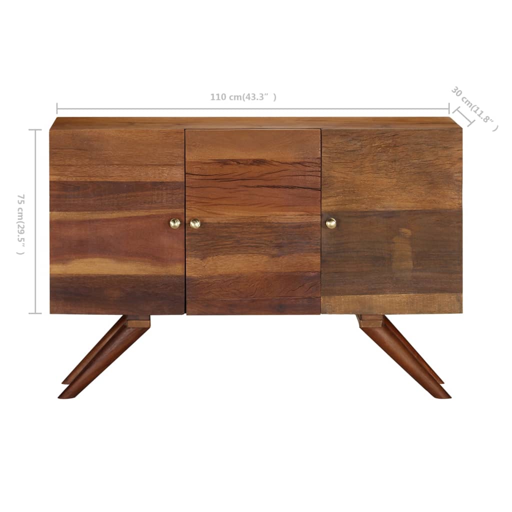 Dulap, Maro, 110 X 30 X 75 Cm, Lemn Masiv Reciclat