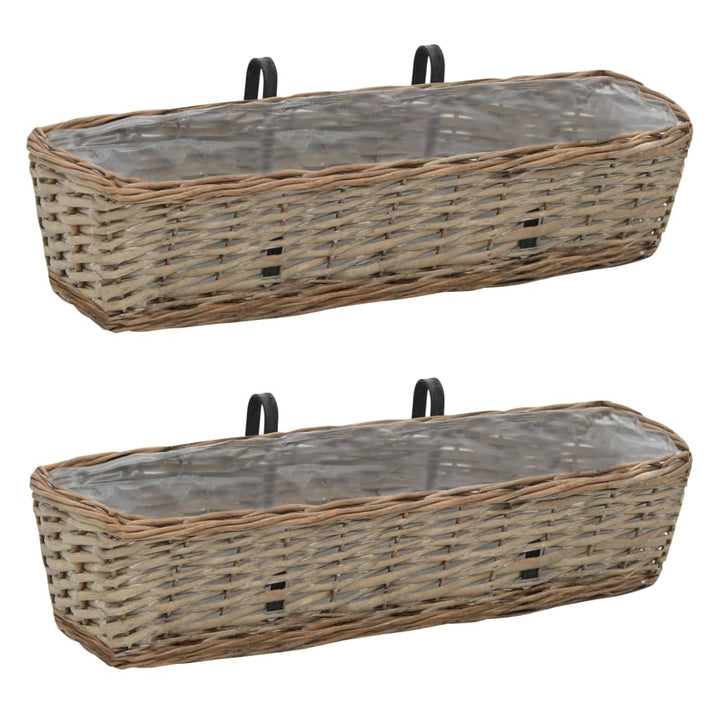 Jardinieră De Balcon, 2 Buc., 40 Cm, Răchită Căptușeală Pe