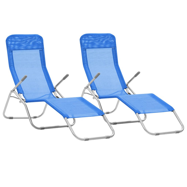 Șezlonguri Plajă Pliabile 2 Buc. Textilenă