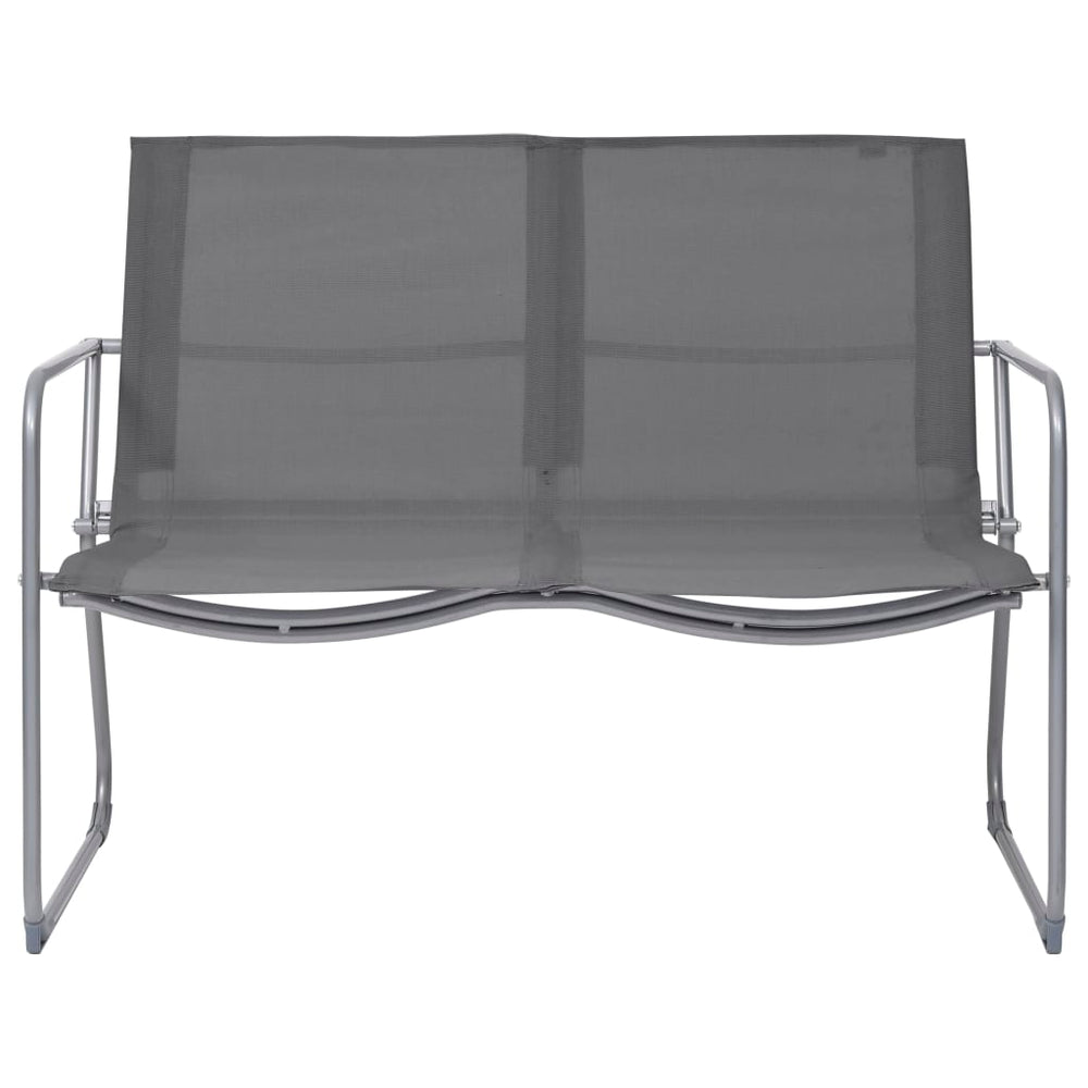 Set Mobilier De Grădină, 4 Piese, Gri, Oțel Și Textil