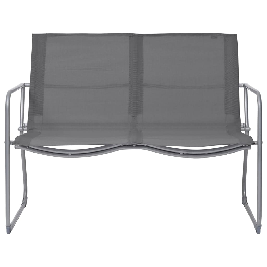 Set Mobilier De Grădină, 4 Piese, Gri, Oțel Și Textil