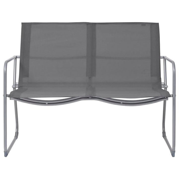 Set Mobilier De Grădină, 4 Piese, Gri, Oțel Și Textil