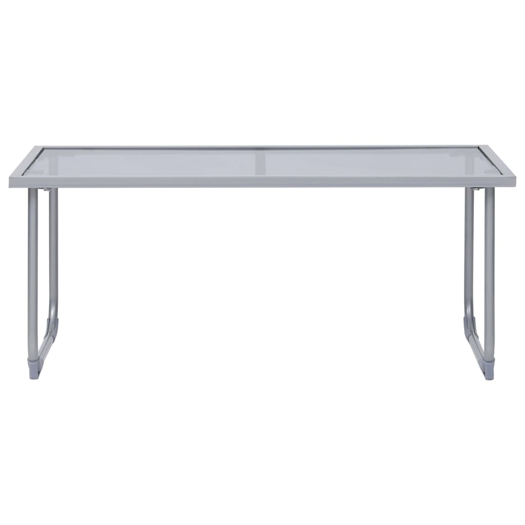 Set Mobilier De Grădină, 4 Piese, Gri, Oțel Și Textil