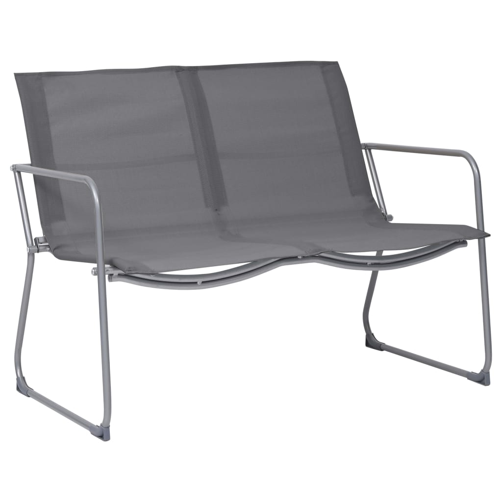 Set Mobilier De Grădină, 4 Piese, Gri, Oțel Și Textil