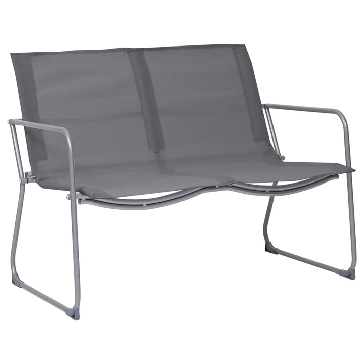 Set Mobilier De Grădină, 4 Piese, Gri, Oțel Și Textil